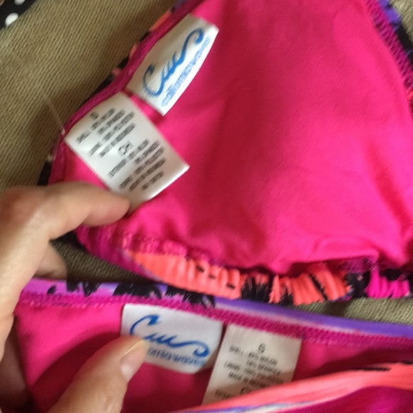 New Womens Sexy California Waves Tropical 2Pc Swimsuit String Bikini Size Small - Picture 4 of 5